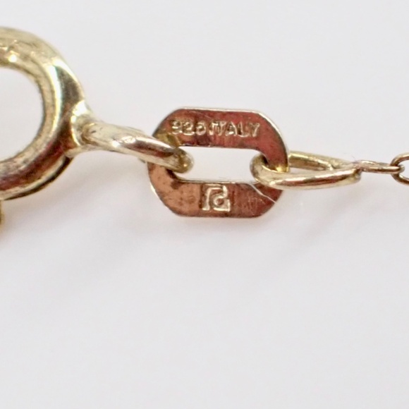 Sterling Silver Vermeil RUBY Heart Pendant Necklace 18” Signed Italy Chain RS Ro - Picture 9 of 16